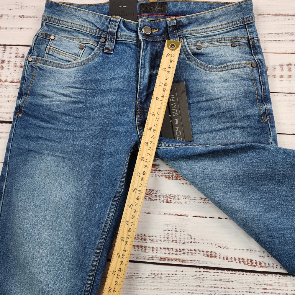Steve's Jeans Tully Stretch Slim Fit 28x30 Axton Blue Medium Wash 42MWXPT NWT - Picture 10 of 11